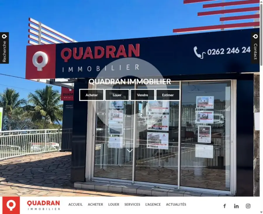Capture d'écran du site Quadran Immobilier